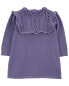 Baby Long-Sleeve Sweater Knit Dress - Purple 3M