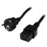 Фото #3 товара StarTech.com 2m (6ft) Computer Power Cord - 16AWG - EU Schuko to C19 - 16A 250V - Black Replacement AC Power Cord - Printer Power Cord - PC Power Supply Cable - Monitor Power Cable - UL Listed - 2 m - CEE7/7 - C19 coupler - 250 V