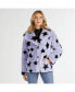 ფოტო #1 პროდუქტის Women's Short Pile Faux Fur Star Print Jacket