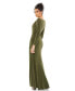 Women's Draped Bateau Long Sleeve Trumpet Gown