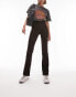 Фото #1 товара Topshop Petite stretchy velvet cord flared trouser in chocolate