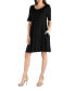 Women's Soft Flare T-shirt Dress with Pocket Detail