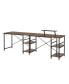 Фото #4 товара Wood L-Shape with Storage Shelves Industrial Desk