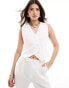 Фото #1 товара Mango asymmetric co-ord waistcoat in white