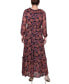 ფოტო #2 პროდუქტის Petite Long Sleeve Mesh Maxi Dress