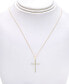 ფოტო #2 პროდუქტის Diamond Cross 18" Pendant Necklace (1/2 ct. t.w.) in 14k White, Yellow or Rose Gold