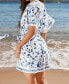 ფოტო #2 პროდუქტის Women's Floral Print Belted Romper