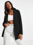 ASOS DESIGN jersey slouchy suit blazer in black