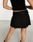 Фото #4 товара Stradivarius STR pleated mini skirt in black pinstripe