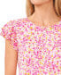 Фото #3 товара Women's Floral Print Double Ruffled Sleeve Knit Top