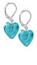 Gentle Forest Heart earrings with pure silver in Lampglas ELH10 pearls