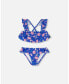 ფოტო #1 პროდუქტის Girl Two Piece Swimsuit Royal Blue Printed Pink Lemon - Toddler Child