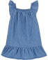 Toddler Embroidered Chambray Dress 2T