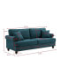 Фото #6 товара 82" Green Chenille Sectional Sofa with Brown Legs