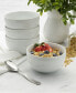 Everyday Whiteware Beaded Soup Cereal Bowl 4 Piece Set