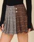 Women's Mixed Pattern Pleated Mini Skirt