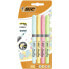 Фото #1 товара BIC Highlighter Grip Pastel - 4 pc(s) - Blue,Green,Pink,Yellow - 3 yr(s) - Chisel tip - Multicolor - 1.8 mm