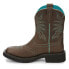 Justin Boots Mandra Embroidery 8" Square Toe Cowboys Womens Brown Casual Boots