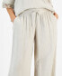 Фото #4 товара Petite Cotton Gauze Wide-Leg Pants, Created for Macy's