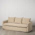 3-Seater Sofa Beige 220 x 95 x 90 cm