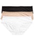 ფოტო #1 პროდუქტის Bliss Lace-Trim Cotton Brief Underwear 3-Pack 156058MP