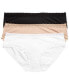 Bliss Lace-Trim Cotton Brief Underwear 3-Pack 156058MP