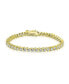 ფოტო #1 პროდუქტის Traditional Bridal Jewelry 15 CT AAA CZ Round Solitaire Swirl S Wave Link Tennis Bracelet For Women Wedding Yellow Gold Plated Sterling Silver Rhodium