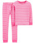 Фото #1 товара Kid 2-Piece Striped Snug Fit Cotton Pajamas 5