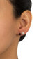 Crystal 4mm 2-Pc Set Pave Stud Earrings in Sterling Silver, Available in Black and White or Red and White