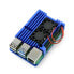Фото #1 товара Case justPi for Raspberry Pi 4B - aluminum with two fans - blue