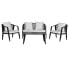 Фото #2 товара Набор стол и 3 кресла Home ESPRIT Чёрный Стеклянный Сталь 123 x 66 x 72 cm