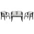 Table Set with 3 Armchairs Home ESPRIT Black Crystal Steel 123 x 66 x 72 cm