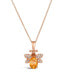 Фото #1 товара Chocolatier® Cinnamon Citrine (5/8 ct. t.w.) & Diamond (1/10 ct. t.w.) Bee Pendant Necklace in 14k Gold, 18" + 2" extender