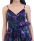 ფოტო #6 პროდუქტის Women's Floral Print Sleeveless High-Low Gown