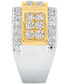 Фото #2 товара Men's Diamond Ring (2 ct. t.w.) in Two-Tone 10k Gold & White Gold