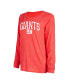 ფოტო #3 პროდუქტის Women's Royal, Red New York Giants Raglan Long Sleeve T-shirt and Shorts Lounge Set