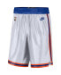 Men's White and Blue New York Knicks 2021/22 Classic Edition Swingman Performance Shorts