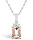 ფოტო #1 პროდუქტის Morganite (1-3/8 Ct. T.W.) and Diamond (1/10 Ct. T.W.) Pendant Necklace in 14K White Gold