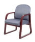 Фото #10 товара Mahogany Wood Mid-Back Guest Chair W/ Sled Base