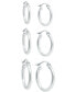 ფოტო #1 პროდუქტის 3-Pc. Set Polished Round Hoop Earrings, Created for Macy's