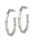 ფოტო #3 პროდუქტის Stainless Steel Polished Bamboo Design J Hoop Earrings