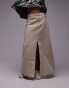 Фото #1 товара Topshop denim low slung maxi skirt in sand