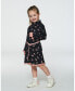 Big Girls Printed Flowers Viscose Shirt Dress With Belt