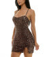 Juniors' Sequin Open-Back Mini Dress