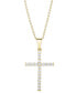 Фото #1 товара Cubic Zirconia Sleek Cross Pendant In Silver Plate