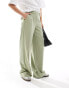 Object wide leg trousers in tea green Зеленый, 34 - фото #5