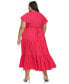 Фото #2 товара Plus Size Tiered Gauze A-Line Maxi Dress