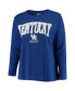 Фото #3 товара Women's Royal Kentucky Wildcats Plus Size Logo Long Sleeve T-shirt