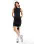 ASOS DESIGN slash neck draped mini dress in black Черный, S - EU 36-38 - фото #1