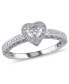 ფოტო #1 პროდუქტის Certified Diamond (1/2 ct. t.w.) Heart-Shape Halo Engagement Ring in 14k White Gold